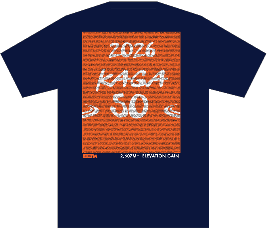 加賀スパ by UTMB 名前Tシャツ 2026 50K / KAGA SPA by UTMB Name Tee 2026 50K